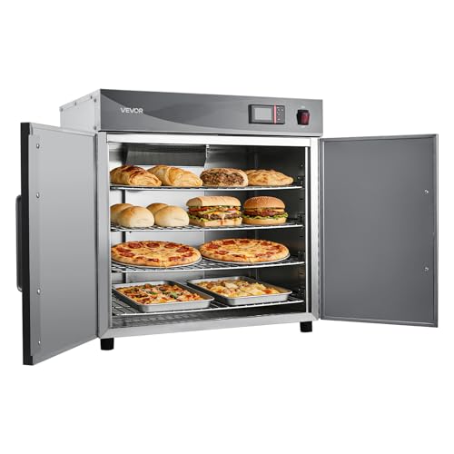 VEVOR Commercial Electric Food Warmer 4-Tier Stainless Steel Double-Door - size: 4-Layer