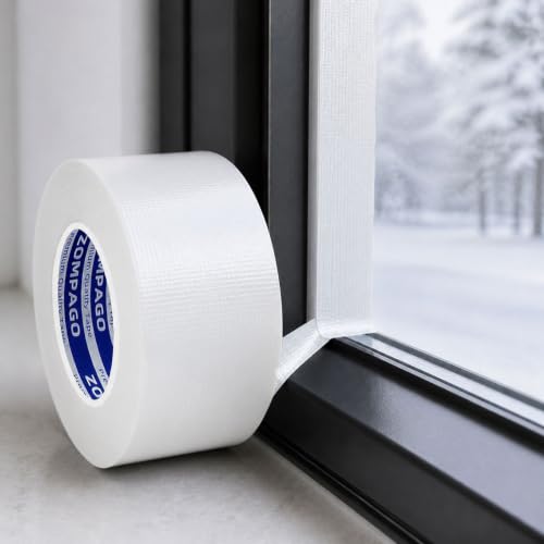 ZOMPAGO Duct Tape for Window Sealing,Draft Seal Weather Strip 1.8inx33FT - color: White Tape, size: 1.8inx33FT