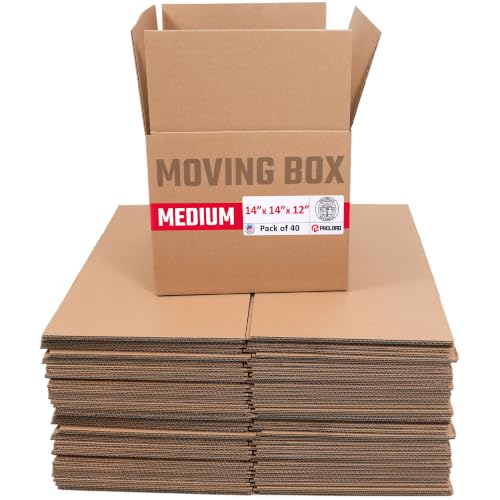 Medium Moving Cardboard Boxes 14"L x 14"W x 12"H (Pack of 40) - USA-Made Packing Boxes for Moving, Shipping, or Storage - USPS, UPS, FedEx Approved - Professional Packing Supplies - color: Pack of 40, size: Medium 14x14x12"