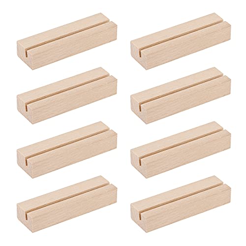 8 Pieces Wood Place Card Holders Table Number Holders Rustic Number Stands for Wedding Party Table Decoration