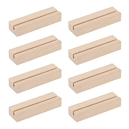 8 Pieces Wood Place Card Holders Table Number Holders Rustic Number Stands for Wedding Party Table Decoration