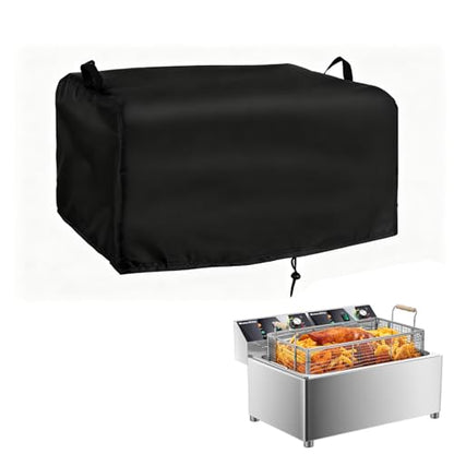 Deep Fryer Cover Compatible with Waterelfo Deep Fryer Commercial Deep Fryers EF-8-3, 420D Oxford Fabric Commercial Fryer Gas Cover, Black, 21.6"D x 16.5"W x 14.9"H - size: EF-8-3: 21.6"D x 16.5"W x 14.9"H
