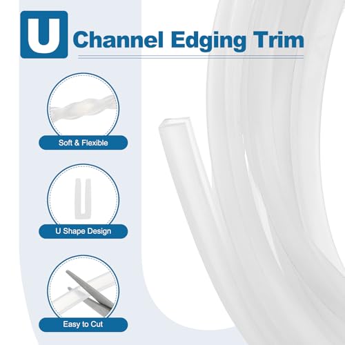 PATIKIL 13Ft U Channel Edging Trim 1/8" Slot Fits 3/32"-1/8" Edge - size: 13Ft Long,1/8" Slot,5/16"Wx5/64"Tx9/32"H