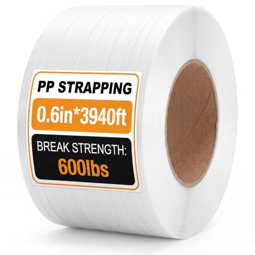 Amylove 1/2 in Strapping, 600 Lbs Heavy Duty Polypropylene Strapping Roll - size: 3940 ft