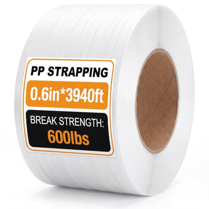 Amylove 1/2 in Strapping, 600 Lbs Heavy Duty Polypropylene Strapping Roll - size: 3940 ft