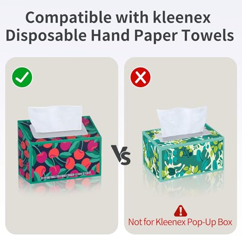Acrylic Hand Towel Box Cover Compatible with Kleenex Disposable Hand Towels,Wall-Mounted Paper Towel Dispenser for Bathroom, Tabletop, Office, Car - color: Acylic-black
