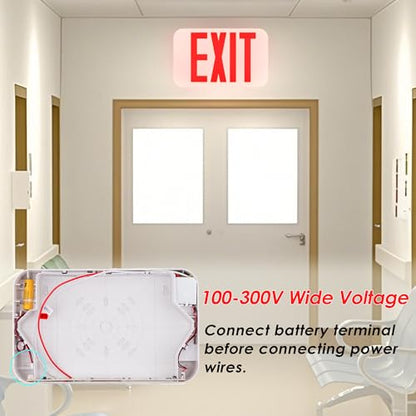 LIT-PaTH Emergency Exit Sign for Business, Battery Backup, 6 Pack - size: 6-pack