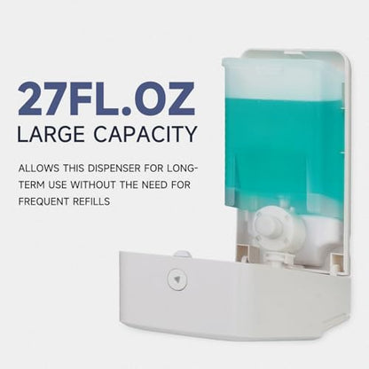 AIKE Liquid Commercial Soap Dispenser,27oz for Bathroom Pure White,AK1006 - color: White