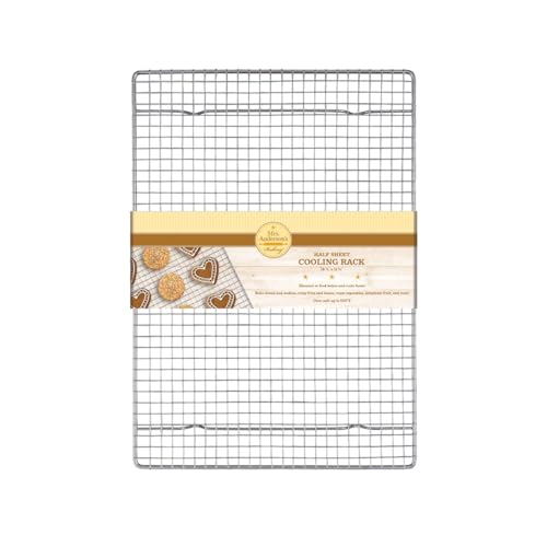 Mrs. Anderson's Baking Professional Cooling Rack, Heavy Duty Steel, Fits Half Sheet Pans, 16.5 x 11.875 x 0.625-Inches - size: Half Sheet -11.75 x 16.5-Inch