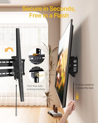monTEK Heavy Duty Tilting TV Wall Mount for 50-100 Inch TVs up to 220lbs - size: 50-100'' T
