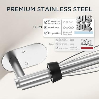 FORIOUS Paper Towel Holder Under Cabinet, One Hand Tear,Silver - color: Stainless Steel