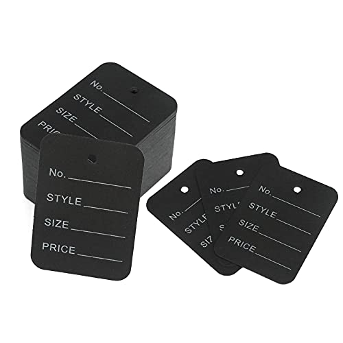 G2PLUS 1000 PCS Price Tags, 1.97x1.38 in Black Paper Labels 300GSM - color: Black Square