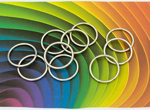 40pcs 4 Sizes O Rings Welded Strong Metal Heavy Duty Round Ring for Pet Collars Buckle Belts Strap Webbing Sewing - color: 5/4"(32mm) Silver 10pcs