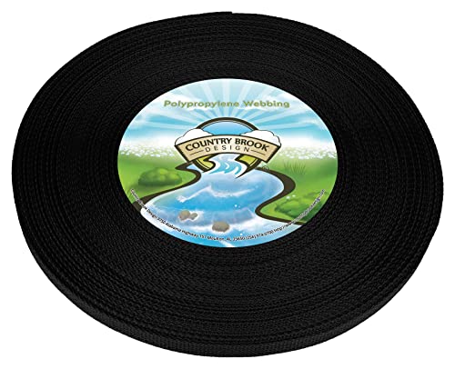 Country Brook Design - 1/2 Inch Polypropylene (Polypro) Webbing - color: Black, size: 25 Yards (Pack of 1)