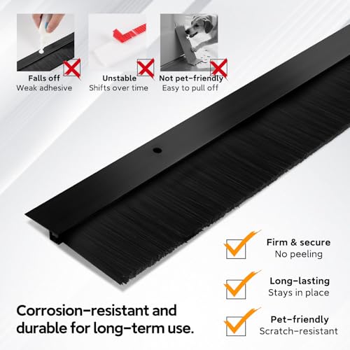 2 Pack Retsun Door Brush Sweep, 1.5 in x 39.37 in, 6.5ft Total