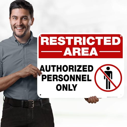 Restricted Area Authorized Personnel Only Sign, 18x24 Inches, 55 mil thick - size: 18x24 Polyethylene