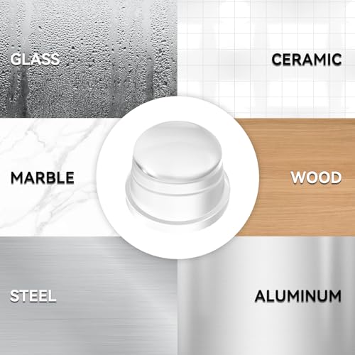 Upgraded Door Bumper 1.5" Clear Silicone | Self-Adhesive Door Knob Wall Protector |Large Rubber Door Stops for Wall Protection & Noise Reduction | 4 Pack - size: 4 Pack
