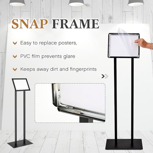 8.11x10.61'' Floor Standing Sign Holder, Menu Display Stand Metal