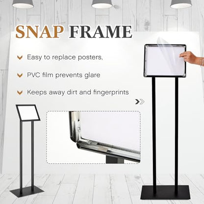 8.11x10.61'' Floor Standing Sign Holder, Menu Display Stand Metal