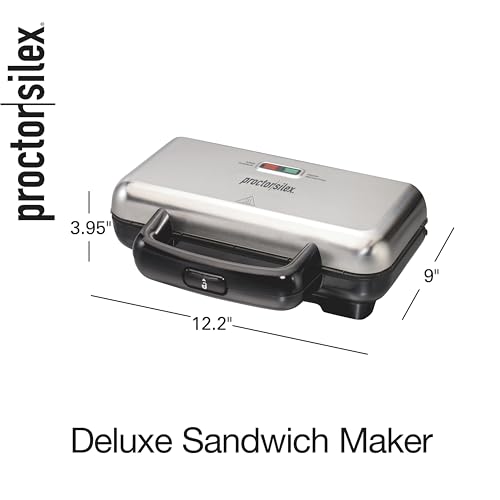 Proctor Silex Deluxe Hot Sandwich Maker With PFAS-Free Non-Stick Plates