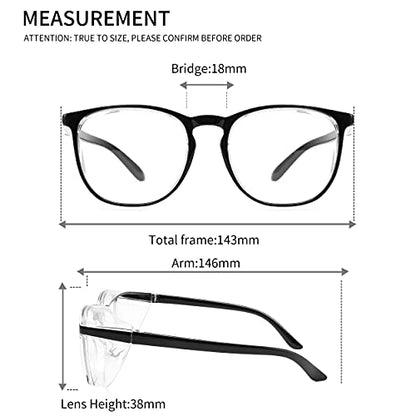 Alsenor Safety Glasses Anti Fog Goggles Protective Eyewear Blue Light Blocking Anti Dust UV Protection Glasses For Men Women (2 Pack (Black + Transparent)) - color: 2 Pack (Black + Clear)