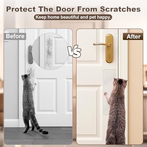 4 PCS 4"x14" Door Scratch Protector Dog, Self-Adhesive, Rounded Corners - color: 4 PCS, size: 4"*14"