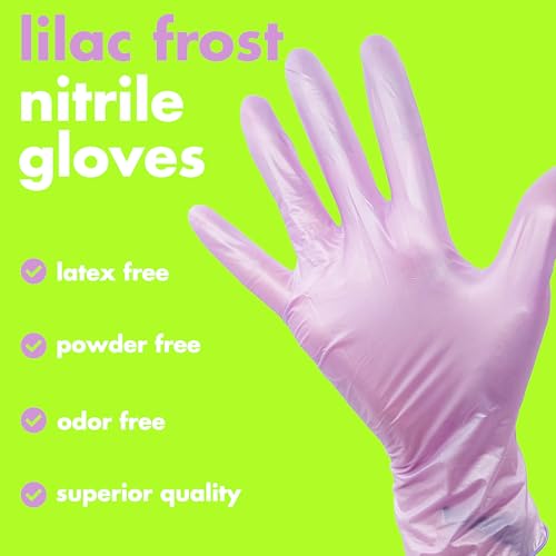 Colortrak Disposable Nitrile Gloves, Latex-Free, Powder-Free Hair Color Gloves for Chemical Processing & Salon Services - color: Lilac, size: Medium
