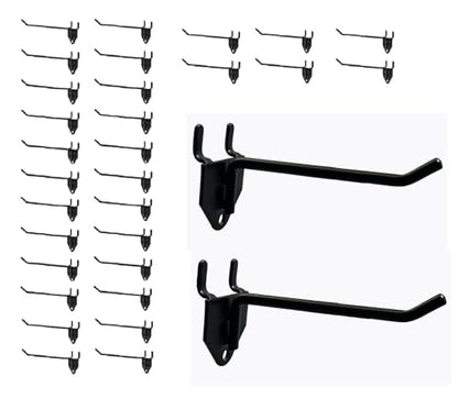 NectaCol 30 Packs 6-inch Long Metal Pegboard Hooks, Standard Hooks is Fit to Pegboard Panels - size: 6 Inch