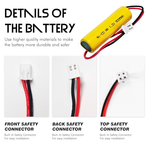 2-Pack 1.2V 900mAh Ni-CD AA Exit Sign Battery for Lithonia Unitech - size: 2-Pack 1.2V 900mAh