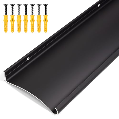 4" Extra-Wide Door Rain Drip Guard, 52" L Heavy Duty Aluminum Thickened Window Door Rain Deflector, Door Drip Cap, 0.8" Height Overhead Drip Edge (Black) - size: 52in-Black