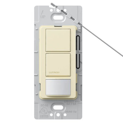 Lutron Lutron MS-OPS6-DDV-AL Maestro 6 Amp Single Pole Dual Circuit Occupancy Sensing Switch, Almond - color: Almond