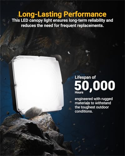 Sunco 6 Pack LED Outdoor Canopy Ceiling Light, 60W, 5000K, 8000LM Dimmable