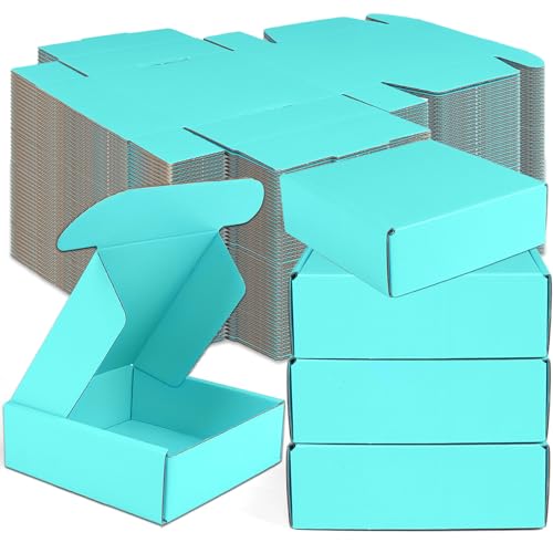 Small Shipping Boxes, 50 Pack Cardboard Box Corrugated Mailer Boxes Small Corrugated Boxes For Shipping Packaging Craft Gifts Giving Products, 6 x 4 x 1.6 Inches (Light Green) - color: Light Green