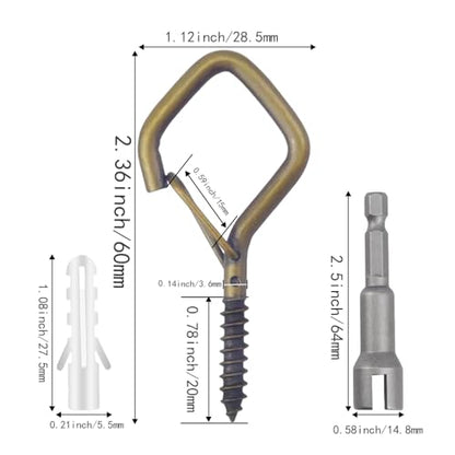 32 Pcs 2.36IN Ceiling Hooks with Safety Buckle for Plants - color: Bronze, size: 32Pcs