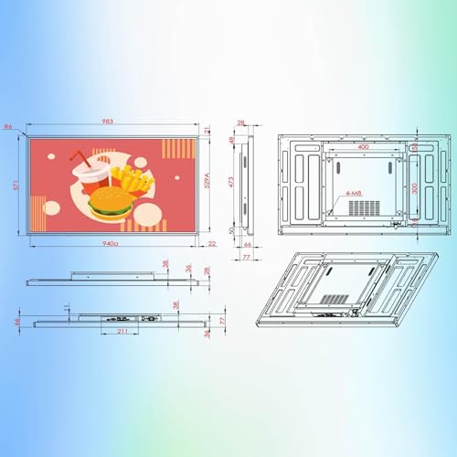 43inch Touchscreen Digital Display, 700nit Slim Fit Frameless LCD Monitor, USB + HDMI Ports for Touch Connectivity, CMS/U-Disk Plug&Play, Smart Split Screen, 24/7 Operation