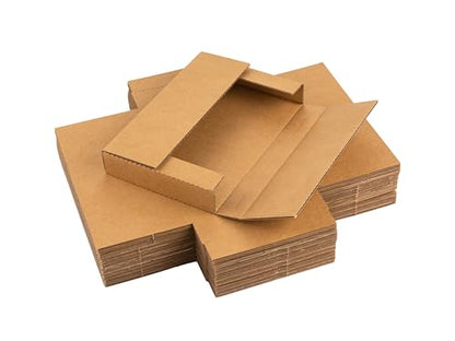 9x6x1.3 inch Shipping Boxes with Fragile Stickers, Brown, 25-Pack - color: Brown