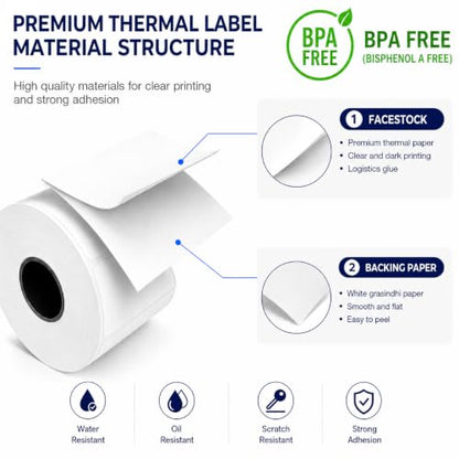 8 Rolls 4" x 4" Direct Thermal Labels 350 Labels/Roll