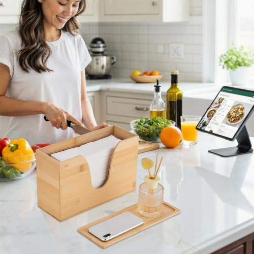 Pollock Paper Towel Dispenser with Lid,Wall Mount or Countertop - color: Blk-5857u-wood