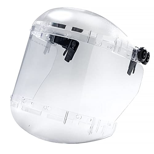 Sellstrom Dual Crown Safety Face Shield with Universal Hard Hat Slot Adapter (Hard Hat Not Included), Clear Tint, Anti-Fog Coating, Clear, S38540 - style: Universal Slot Adapter / Anti-fog