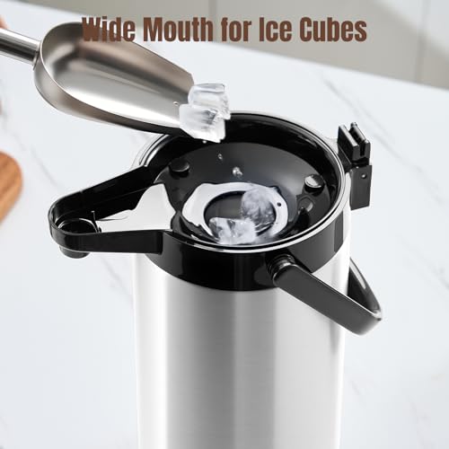 PARACITY Stainless Steel Drink Dispenser, 2-Pack Airpots, 84.5 fl oz Each - color: 2PCS-Stainless Steel