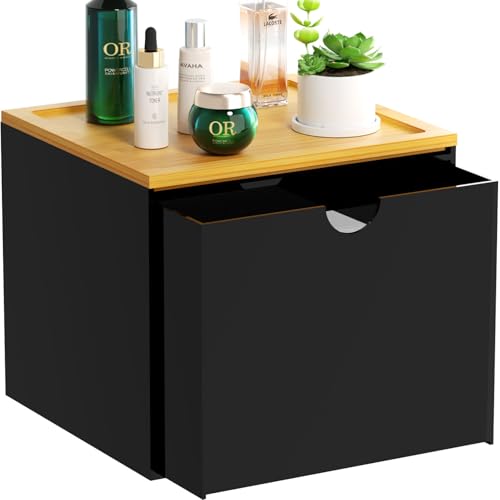 VITVITI Drawer Disposable Face Towel Holder Box, Acrylic Storage, Black - color: Black 2