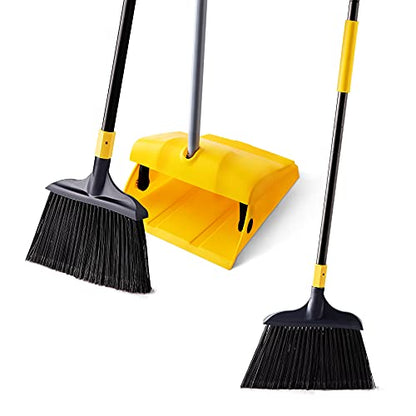 Yocada Commercial Broom and Dustpan Set with Windproof Cover 2 Plus 1