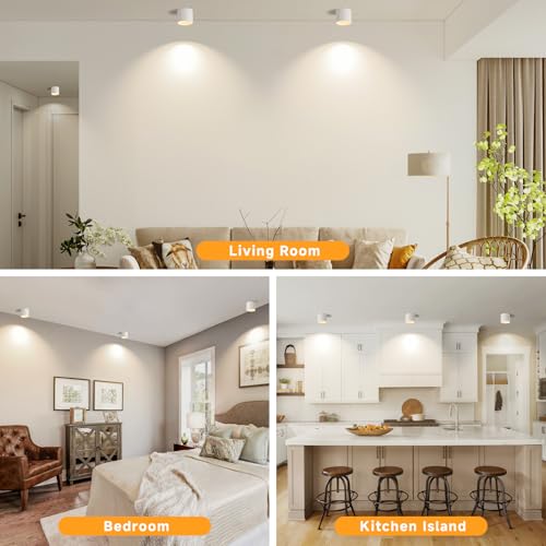 LED Ceiling Spotlight Indoor CRI 97+ Modern Cylinder Light Ceiling Mount - color: White, size: 1 Pack – 3000K Warm White