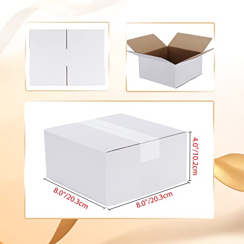 Calenzana 8x8x4 Shipping Boxes Set of 40, White Corrugated Cardboard Box for Mailing Packing Gifts Small Business - size: 8x8x4, style: 40 Pack