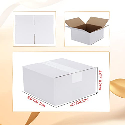 Calenzana 8x8x4 Shipping Boxes Set of 40, White Corrugated Cardboard Box for Mailing Packing Gifts Small Business - size: 8x8x4, style: 40 Pack