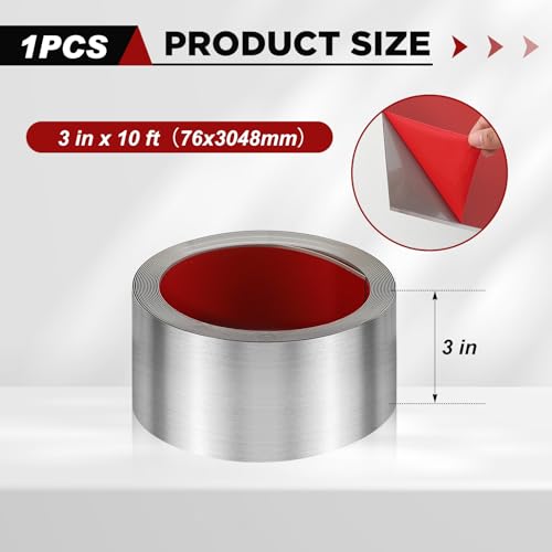 1 Pack 3 x 120 Inch Stainless Steel Kick Plate, Silver - color: Silver, size: 3 x 120 Inch