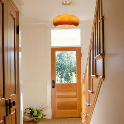 Large Glass Semi Flush Mount Ceiling Light 15.7″Dome Orange Shade - color: 15.7″-Orange
