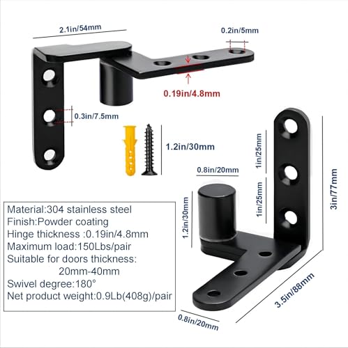 180°Rotating Pivot Hinges,Max Load 150lbs