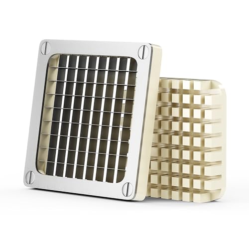 Sunvivi 3/8inch Replacement Chopper Blade,Silver Commercial Vegetable Chopper Dicer with Stainless Steel Blade and Pusher Block, Blade for Fruit Cutting Machine Tomato onion French Fries Cutter - size: 3/8inch Blade