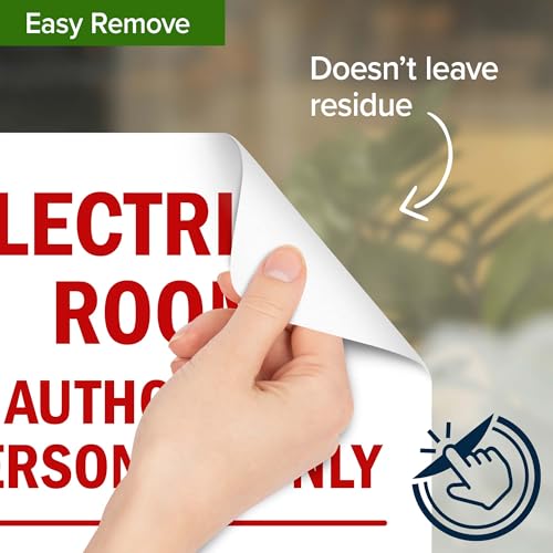 Electrical Room Authorized Personnel Only Bilingual Sign, 10x7 Inches, 4 Mil Vinyl Decal Stickers Weather Resistant, Made in USA by My Sign Center - size: 7x10 Vinyl Sticker